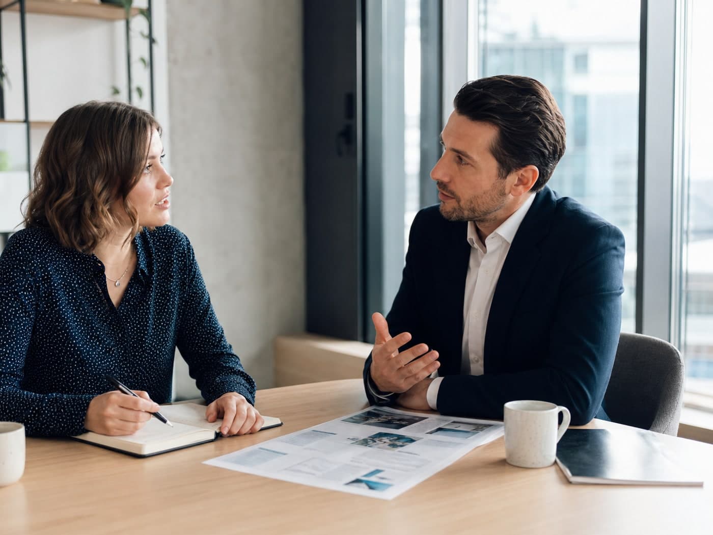 Business leaders planning a growth strategy together